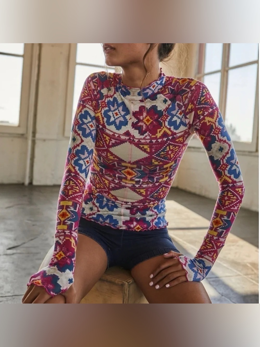 NWT High Jump Printed Long Sleeve